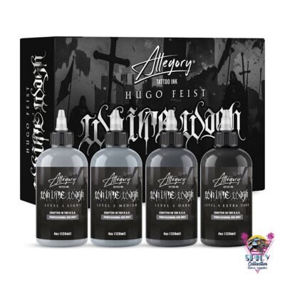 Allegory Hugo Feist Whitewash Set Drawing Ink 4 × 120 ml – Künstlerfarbe, nicht zum Tätowieren
