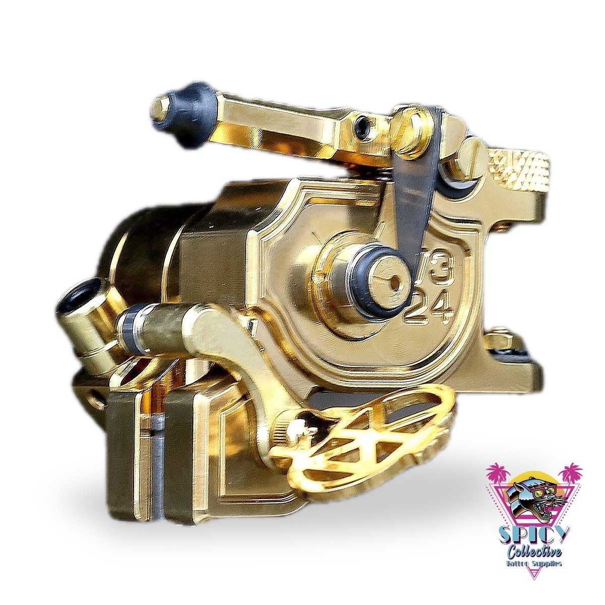Dan Kubin V3/24 Sidewinder Gold x Gold RCA, Rotary-Tätowiermaschine aus 24 k vergoldetem Messing
