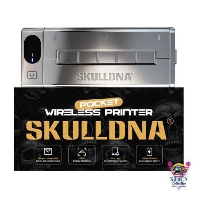SKULLDNA Mini kabelloser Schablonendrucker Silber mit Verpackung