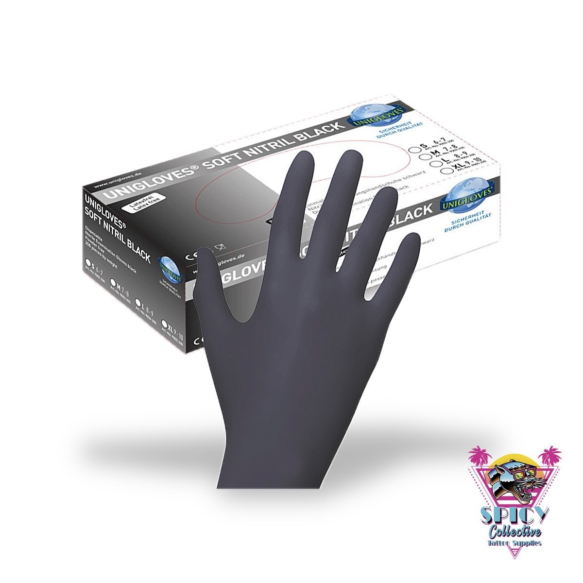 Uni-Handschuhe Weiches Nitril-Schwarz 200 Stück